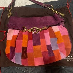 Vinta mosaic coach suede bag